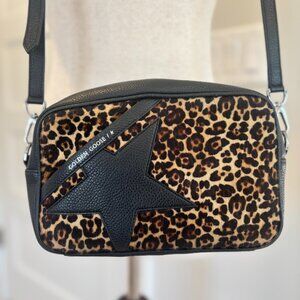 Golden Goose Leopard Print Calf Hair Star Bag